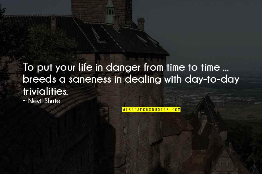Flying An Airplane Quotes By Nevil Shute: To put your life in danger from time Flying An Airplane Quotes By Nevil Shute: To put your life in danger from time