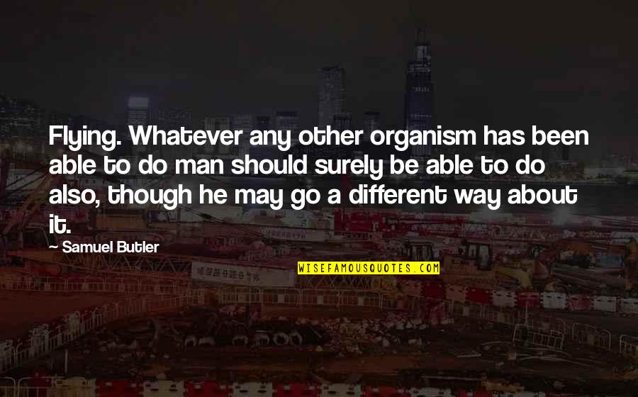 Flying An Airplane Quotes By Samuel Butler: Flying. Whatever any other organism has been able Flying An Airplane Quotes By Samuel Butler: Flying. Whatever any other organism has been able