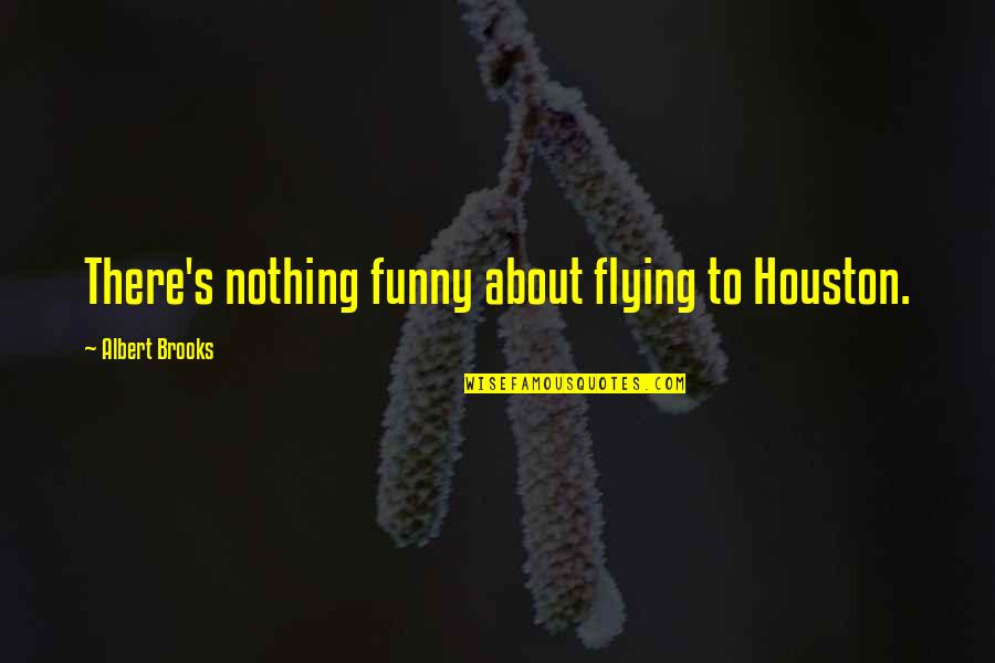 Flying Funny Quotes By Albert Brooks: There's nothing funny about flying to Houston.