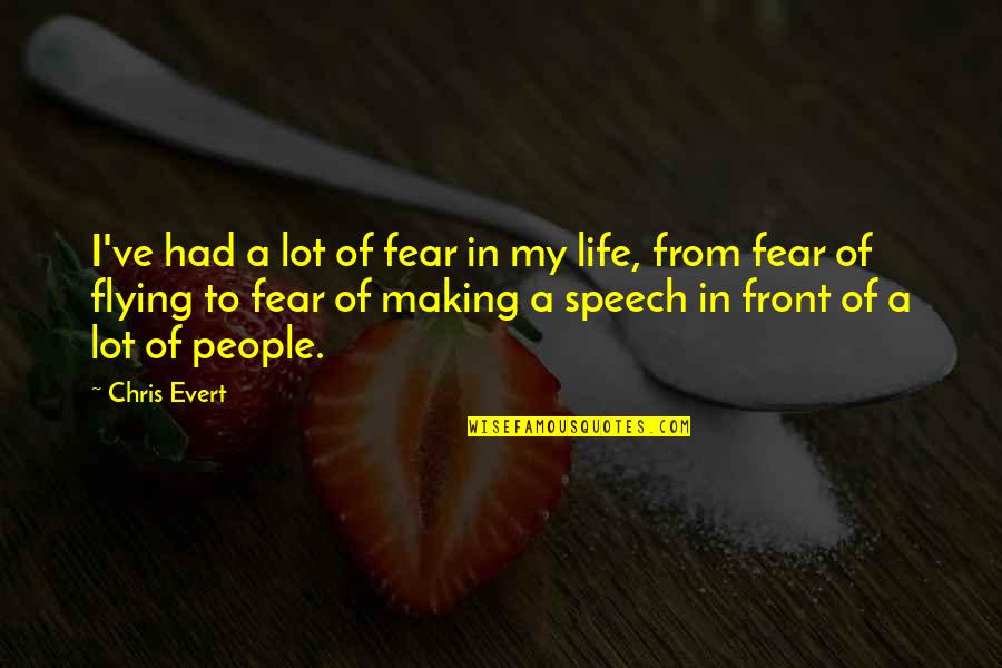 Flying In Life Quotes By Chris Evert: I've had a lot of fear in my