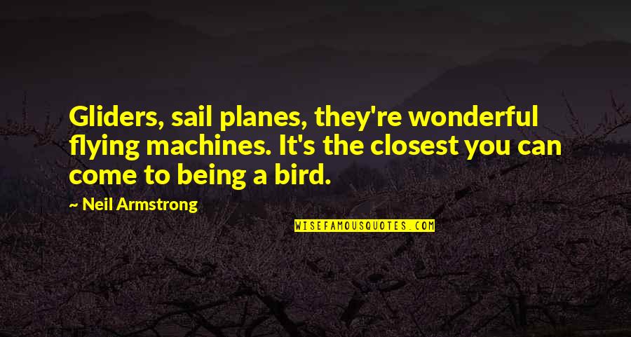 Flying Machines Quotes By Neil Armstrong: Gliders, sail planes, they're wonderful flying machines. It's