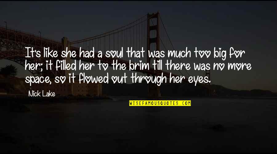 Flying With Angels Quotes By Nick Lake: It's like she had a soul that was Flying With Angels Quotes By Nick Lake: It's like she had a soul that was