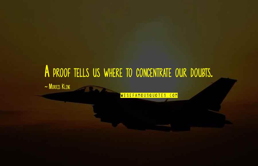 Flyleaf Publishing Quotes By Morris Kline: A proof tells us where to concentrate our Flyleaf Publishing Quotes By Morris Kline: A proof tells us where to concentrate our