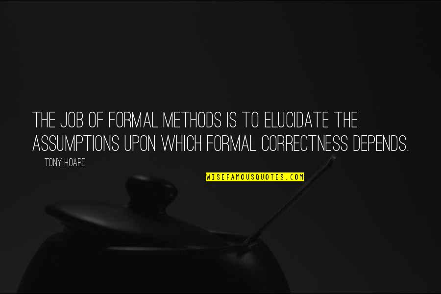Flynt Vs Falwell Quotes By Tony Hoare: The job of formal methods is to elucidate