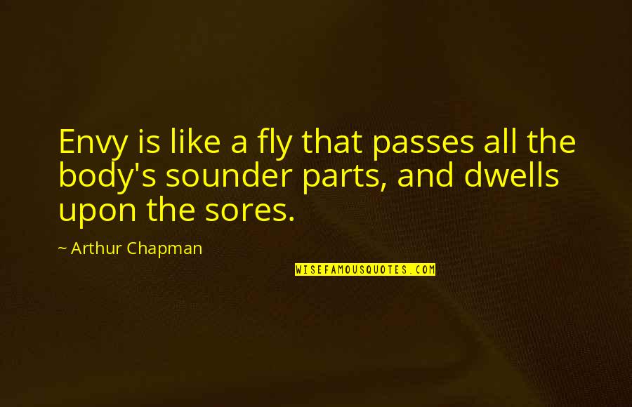 Fly's Quotes By Arthur Chapman: Envy is like a fly that passes all