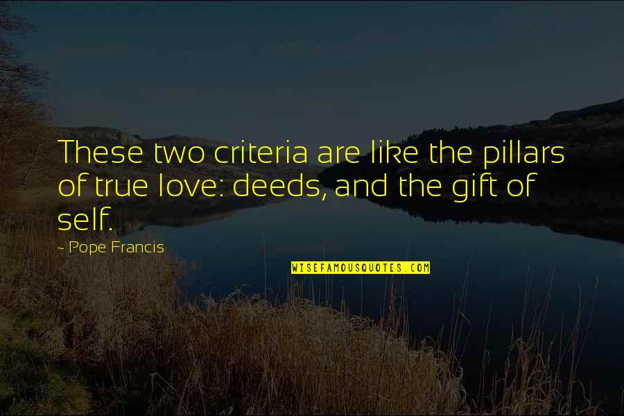 Fnick Quotes By Pope Francis: These two criteria are like the pillars of