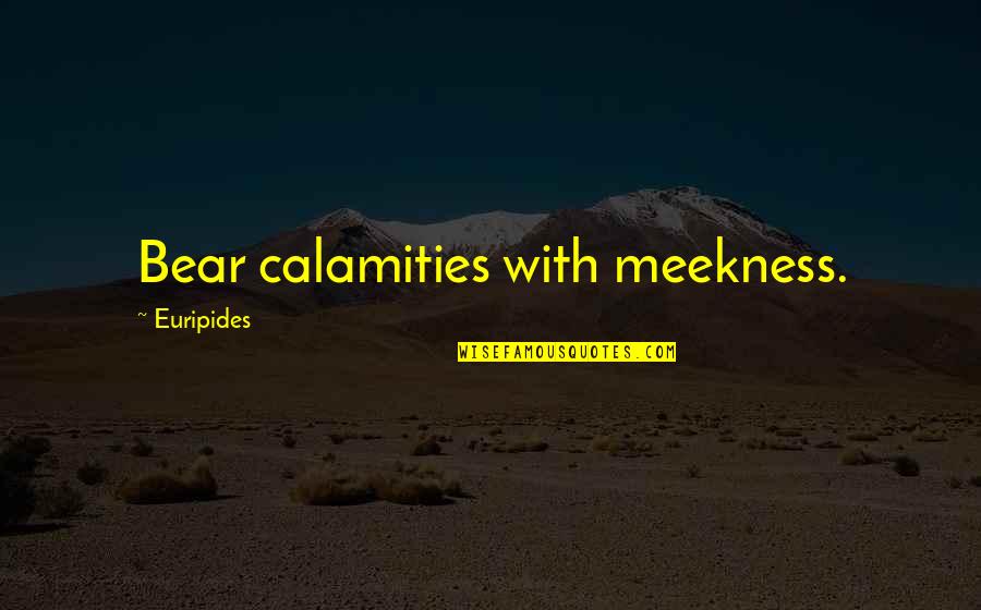 Fnomic Quotes By Euripides: Bear calamities with meekness.