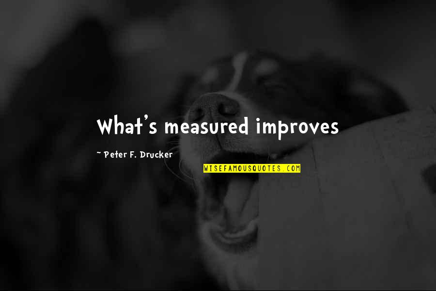 F'nor's Quotes By Peter F. Drucker: What's measured improves F'nor's Quotes By Peter F. Drucker: What's measured improves