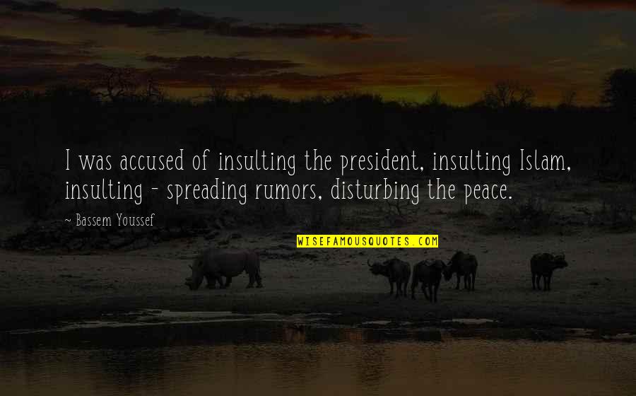 Foaminess Quotes By Bassem Youssef: I was accused of insulting the president, insulting Foaminess Quotes By Bassem Youssef: I was accused of insulting the president, insulting