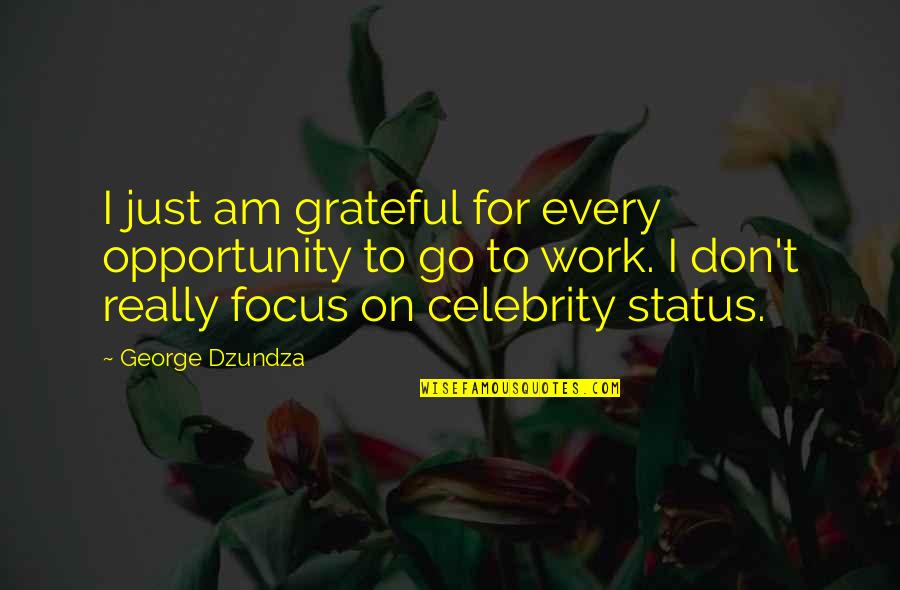 Focus At Work Quotes By George Dzundza: I just am grateful for every opportunity to