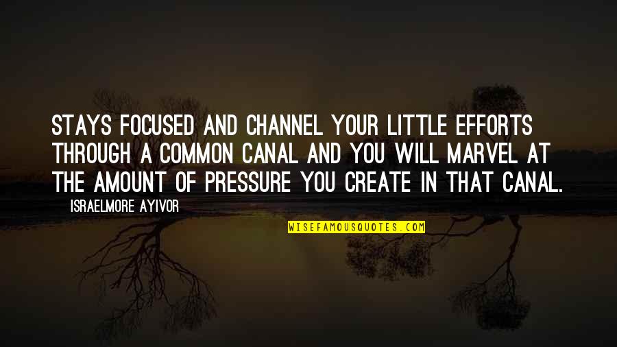 Focus Concentrate Quotes By Israelmore Ayivor: Stays focused and channel your little efforts through