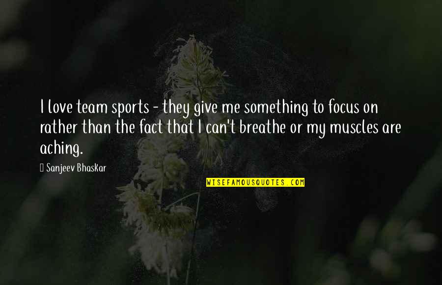 Focus In Sports Quotes By Sanjeev Bhaskar: I love team sports - they give me