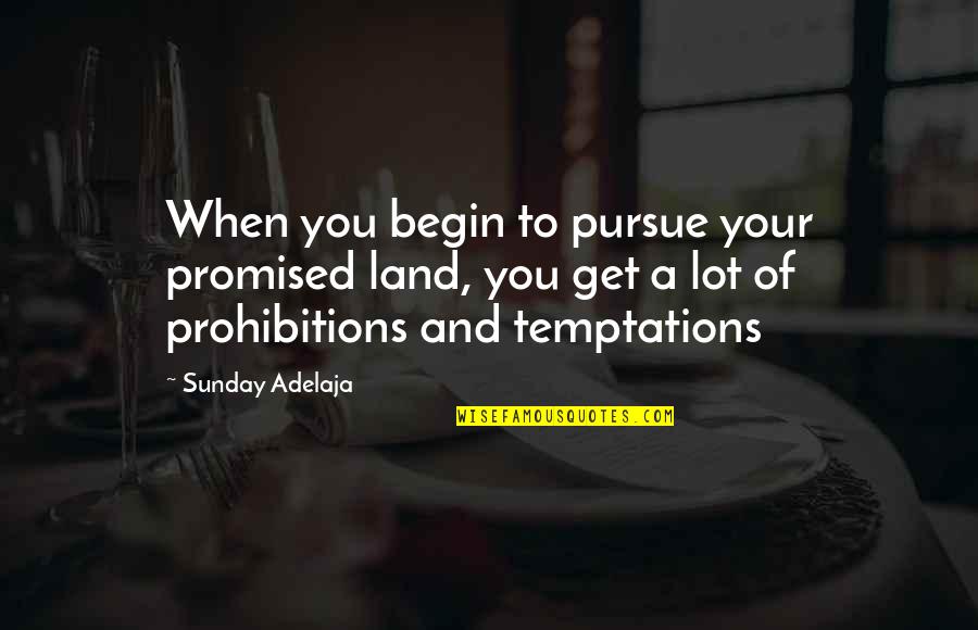 Focus On My Money Quotes By Sunday Adelaja: When you begin to pursue your promised land,