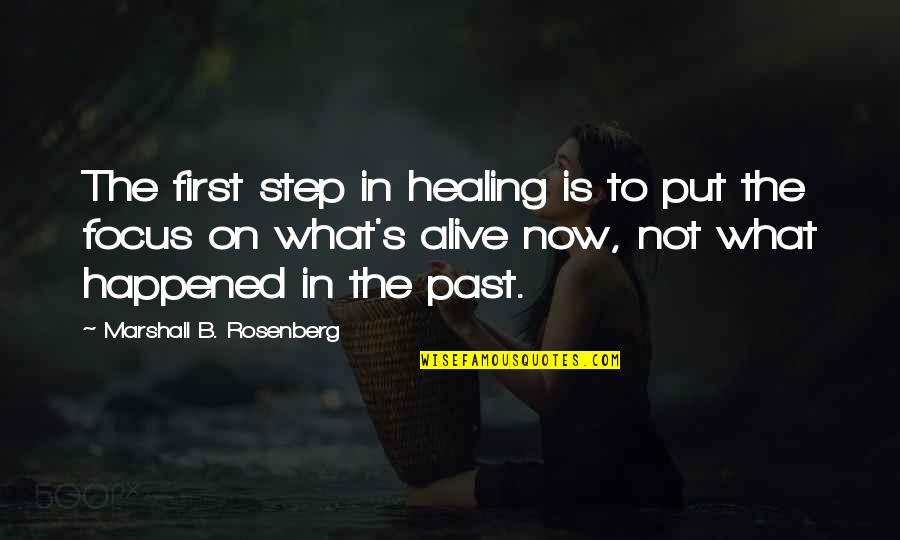 Focus On Now Quotes By Marshall B. Rosenberg: The first step in healing is to put