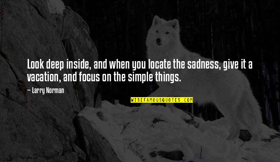 Focus On Other Things Quotes By Larry Norman: Look deep inside, and when you locate the