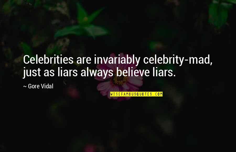 Focus On Positives Quotes By Gore Vidal: Celebrities are invariably celebrity-mad, just as liars always