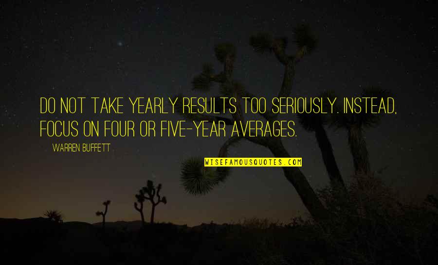 Focus On Results Quotes By Warren Buffett: Do not take yearly results too seriously. Instead,