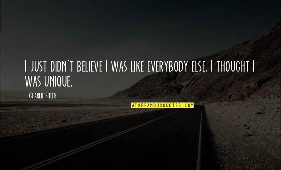 Focus On Strengths And Weaknesses Quotes By Charlie Sheen: I just didn't believe I was like everybody