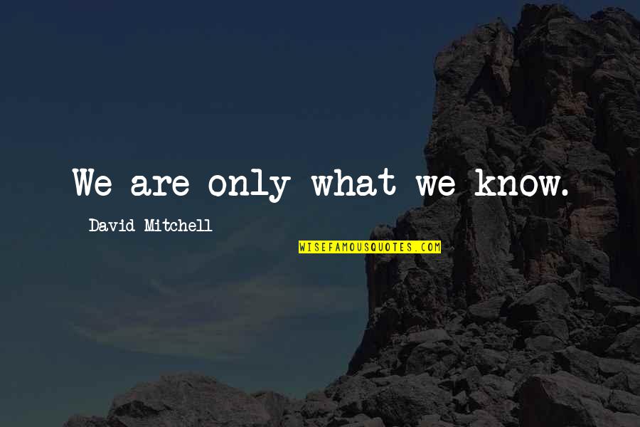 Focus On The End Result Quotes By David Mitchell: We are only what we know. Focus On The End Result Quotes By David Mitchell: We are only what we know.