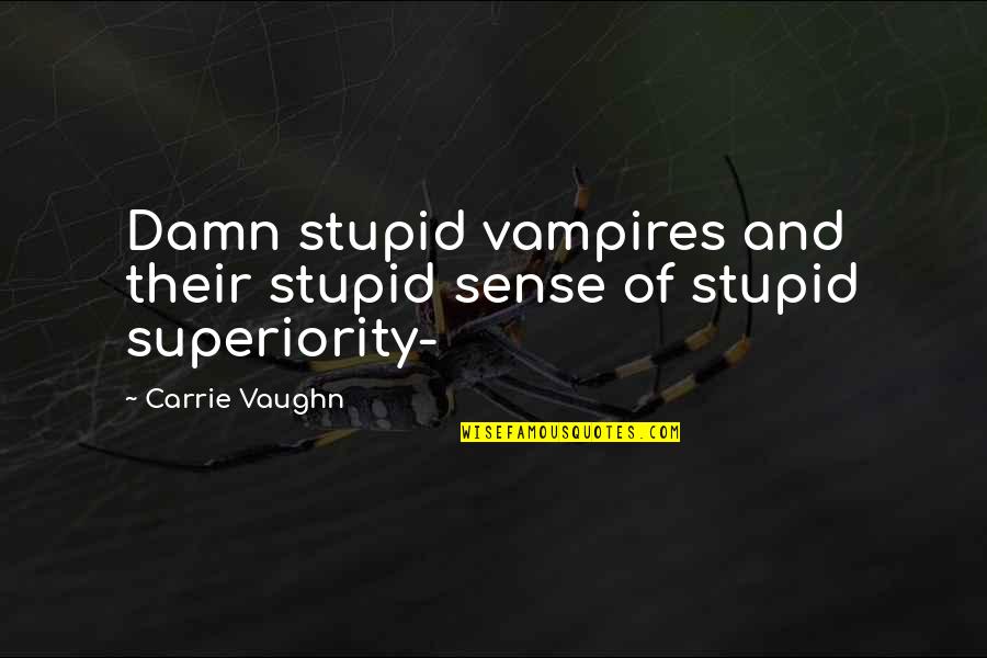 Focus On Things That Matter Quotes By Carrie Vaughn: Damn stupid vampires and their stupid sense of