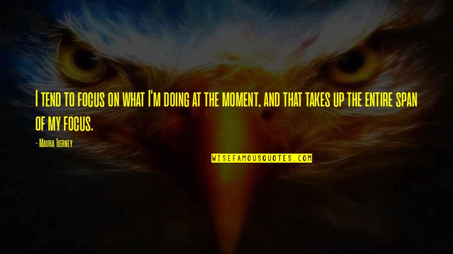 Focus On What You Are Doing Quotes By Maura Tierney: I tend to focus on what I'm doing