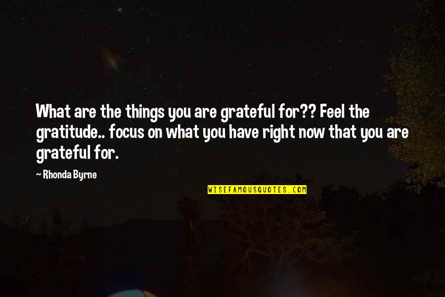 Focus On What's Right Quotes By Rhonda Byrne: What are the things you are grateful for??