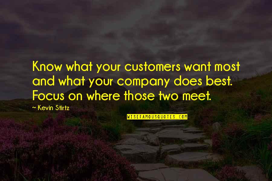 Focus On Where You Want To Be Quotes By Kevin Stirtz: Know what your customers want most and what