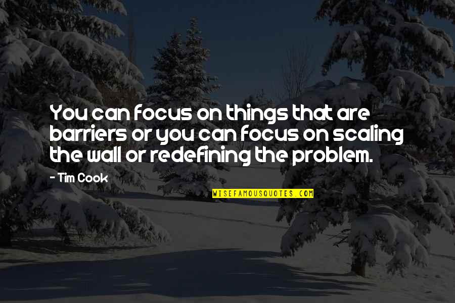 Focus On You Quotes By Tim Cook: You can focus on things that are barriers Focus On You Quotes By Tim Cook: You can focus on things that are barriers