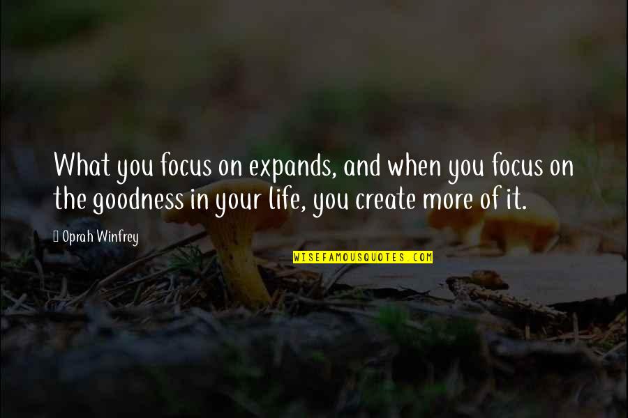 Focus On Your Life Quotes By Oprah Winfrey: What you focus on expands, and when you Focus On Your Life Quotes By Oprah Winfrey: What you focus on expands, and when you