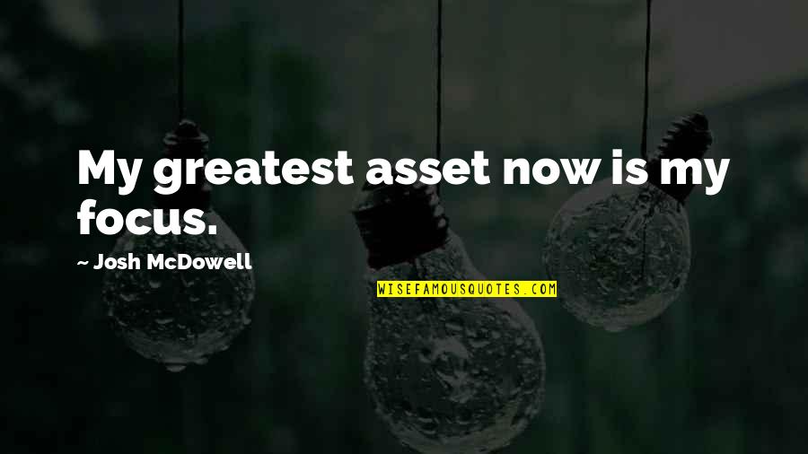 Focus Quotes By Josh McDowell: My greatest asset now is my focus.