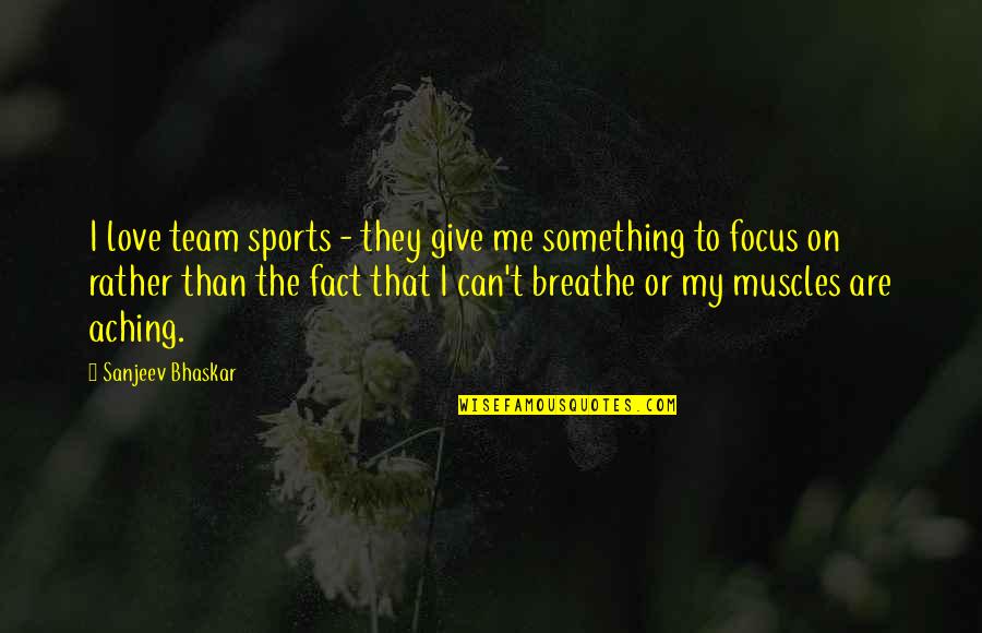 Focus Quotes By Sanjeev Bhaskar: I love team sports - they give me