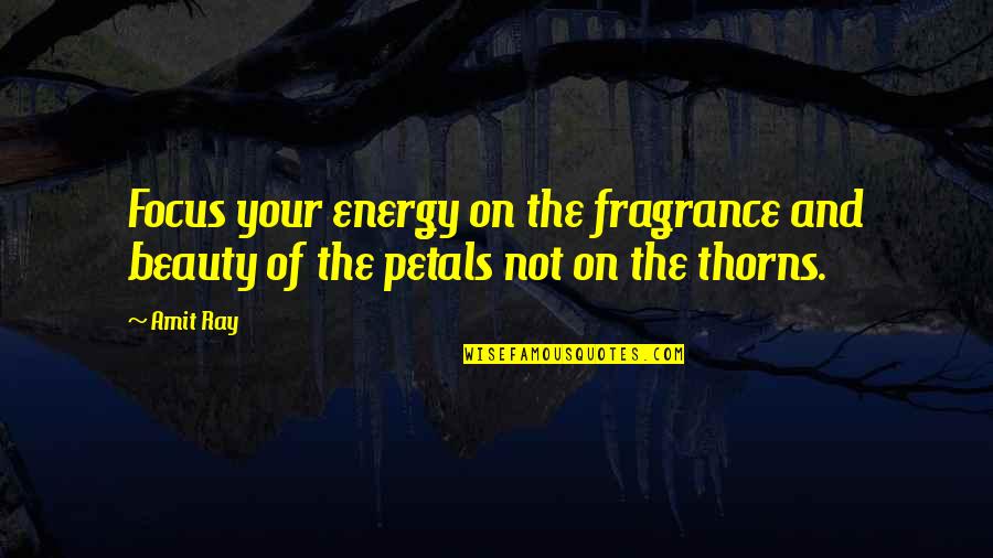 Focus Your Energy Quotes By Amit Ray: Focus your energy on the fragrance and beauty