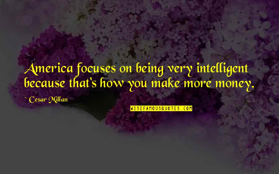 Focuses Quotes By Cesar Millan: America focuses on being very intelligent because that's