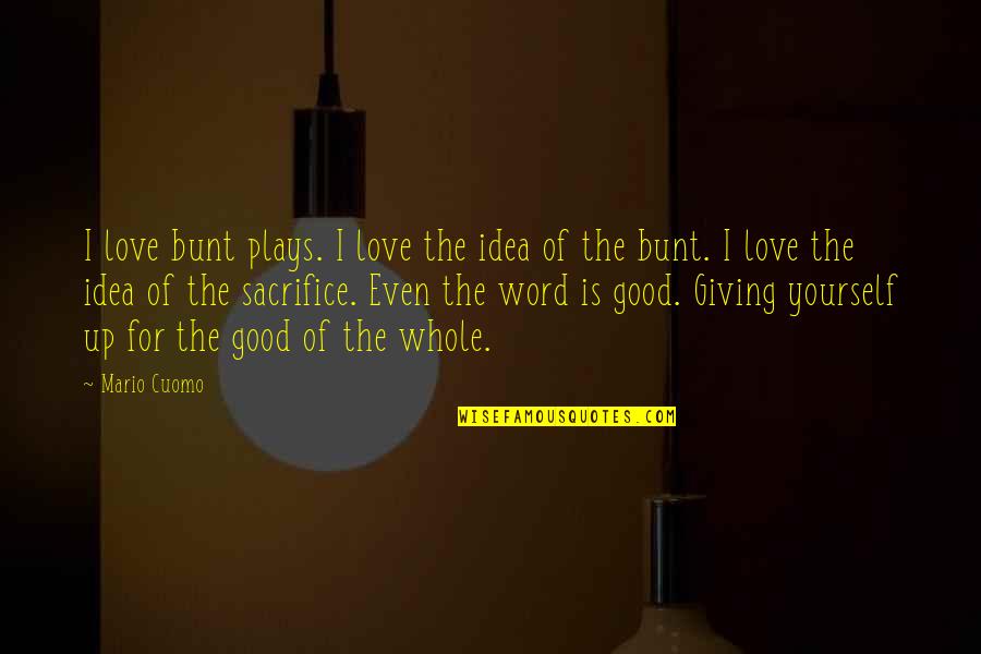 Focusing On Work Quotes By Mario Cuomo: I love bunt plays. I love the idea