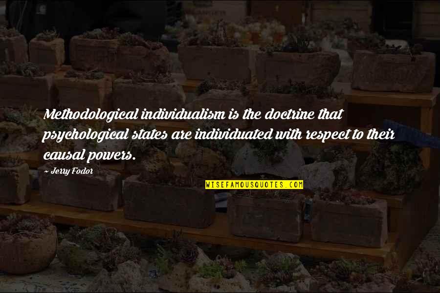 Fodor's Quotes By Jerry Fodor: Methodological individualism is the doctrine that psychological states