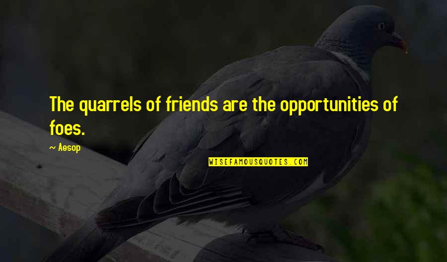 Foes Quotes By Aesop: The quarrels of friends are the opportunities of