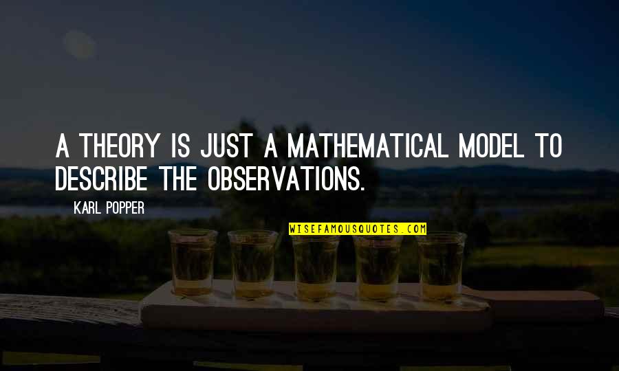 Foetal Position Quotes By Karl Popper: A theory is just a mathematical model to