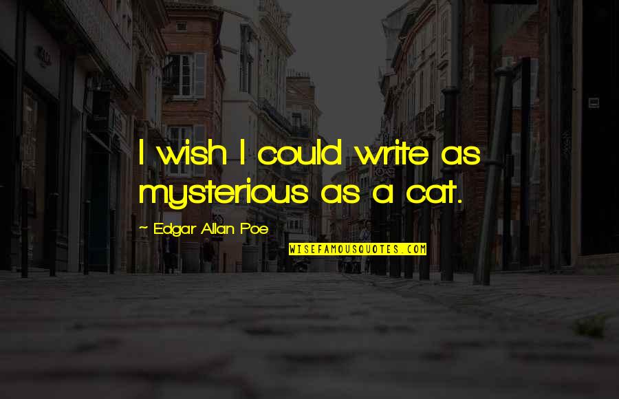 Foetuses Means Quotes By Edgar Allan Poe: I wish I could write as mysterious as Foetuses Means Quotes By Edgar Allan Poe: I wish I could write as mysterious as