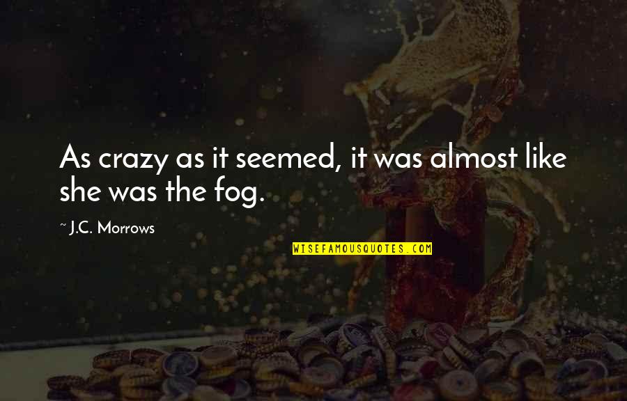 Fog Quotes By J.C. Morrows: As crazy as it seemed, it was almost Fog Quotes By J.C. Morrows: As crazy as it seemed, it was almost