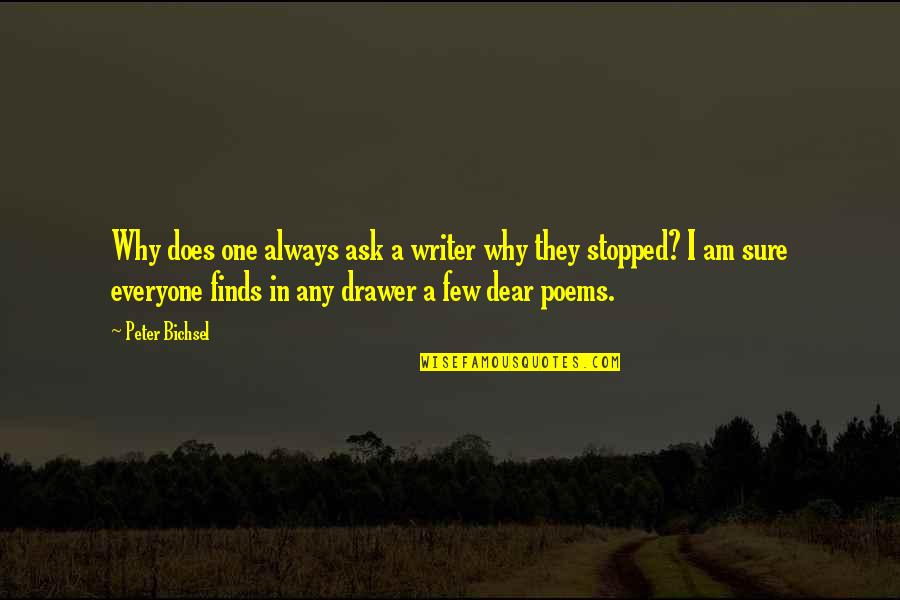 Fogginess And Dizziness Quotes By Peter Bichsel: Why does one always ask a writer why Fogginess And Dizziness Quotes By Peter Bichsel: Why does one always ask a writer why