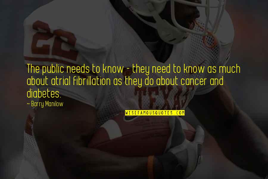 Foggy Dewhurst Quotes By Barry Manilow: The public needs to know - they need Foggy Dewhurst Quotes By Barry Manilow: The public needs to know - they need
