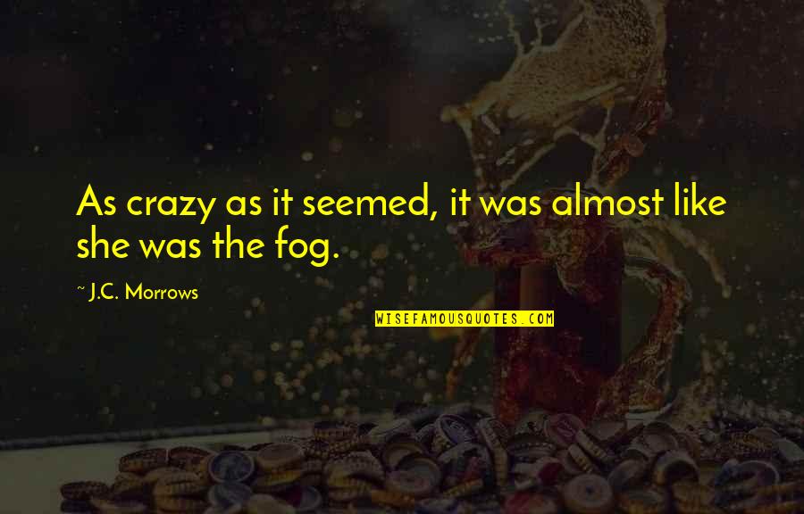 Fog'll Quotes By J.C. Morrows: As crazy as it seemed, it was almost Fog'll Quotes By J.C. Morrows: As crazy as it seemed, it was almost