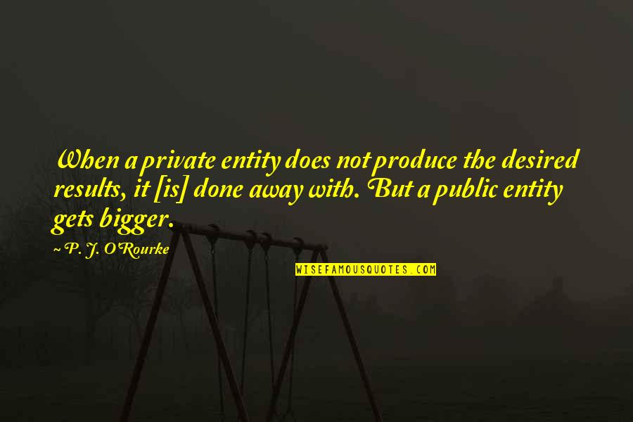 Folanac Quotes By P. J. O'Rourke: When a private entity does not produce the