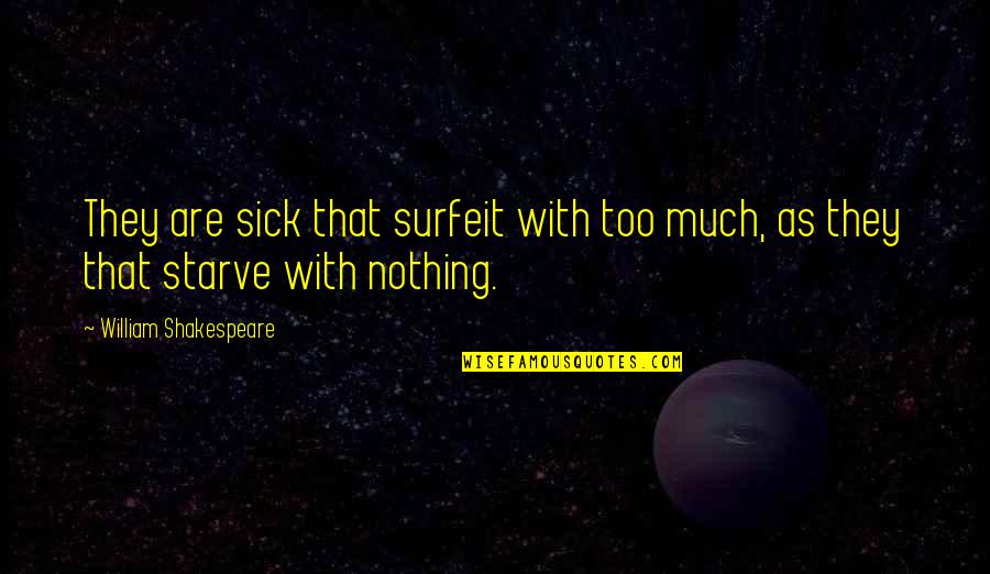 Folgado In English Quotes By William Shakespeare: They are sick that surfeit with too much,