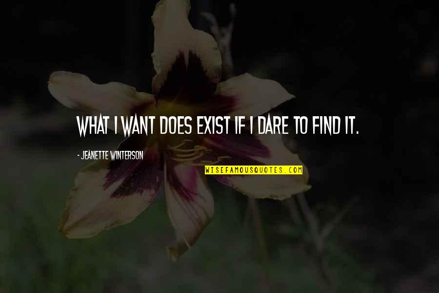 Folk Theories Quotes By Jeanette Winterson: What I want does exist if I dare