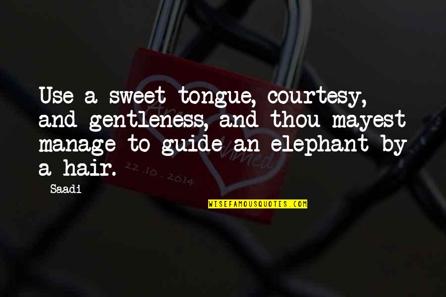 Folkstyle Wrestling Quotes By Saadi: Use a sweet tongue, courtesy, and gentleness, and