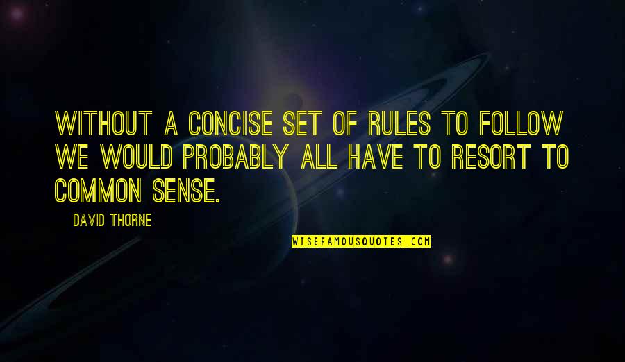 Follow My Rules Quotes By David Thorne: Without a concise set of rules to follow