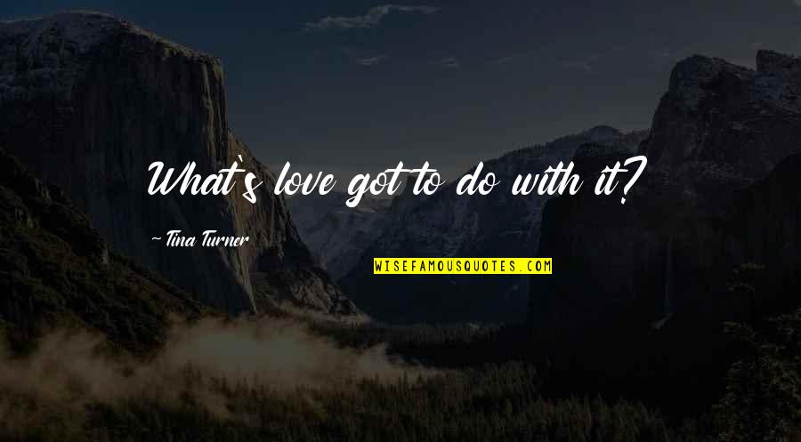 Follow The Process Quotes By Tina Turner: What's love got to do with it?