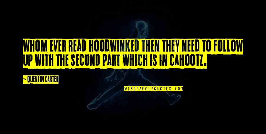 Follow Up Quotes By Quentin Carter: Whom ever read hoodwinked then they need to