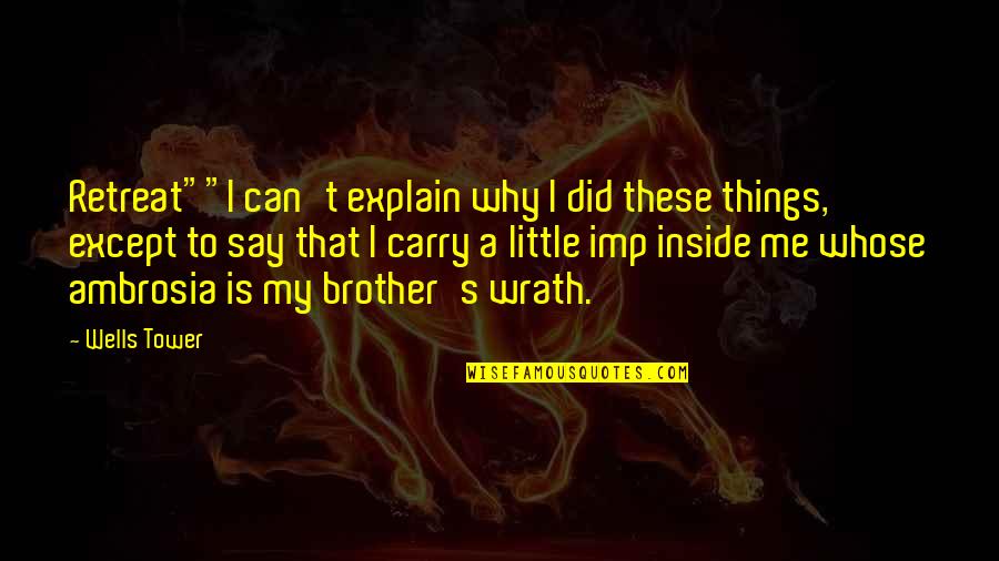 Follow Your Hopes And Dreams Quotes By Wells Tower: Retreat""I can't explain why I did these things,